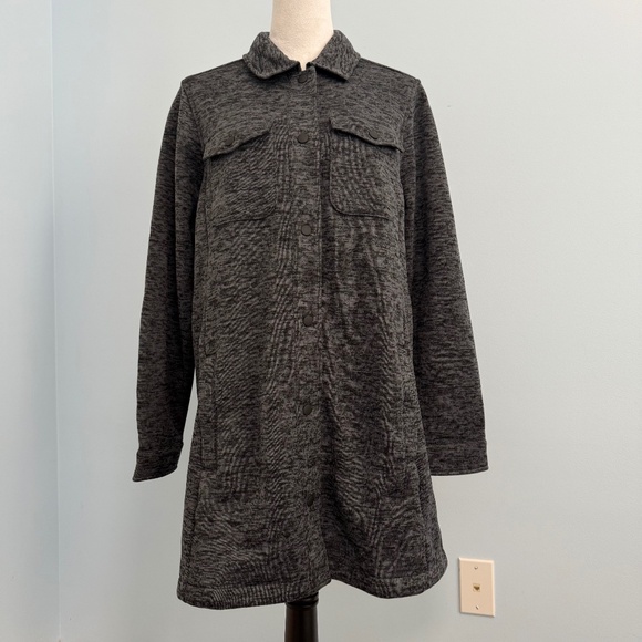 Lands End Women's Long Jacket Size M Charcoal Heather - Picture 1 of 9